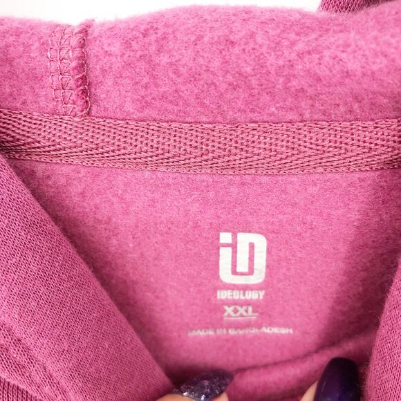 IDEOLOGY Womens Hoodie Sweatshirt XXL Pink Fleece Relaxed Fit NWT - Picture 8 of 11